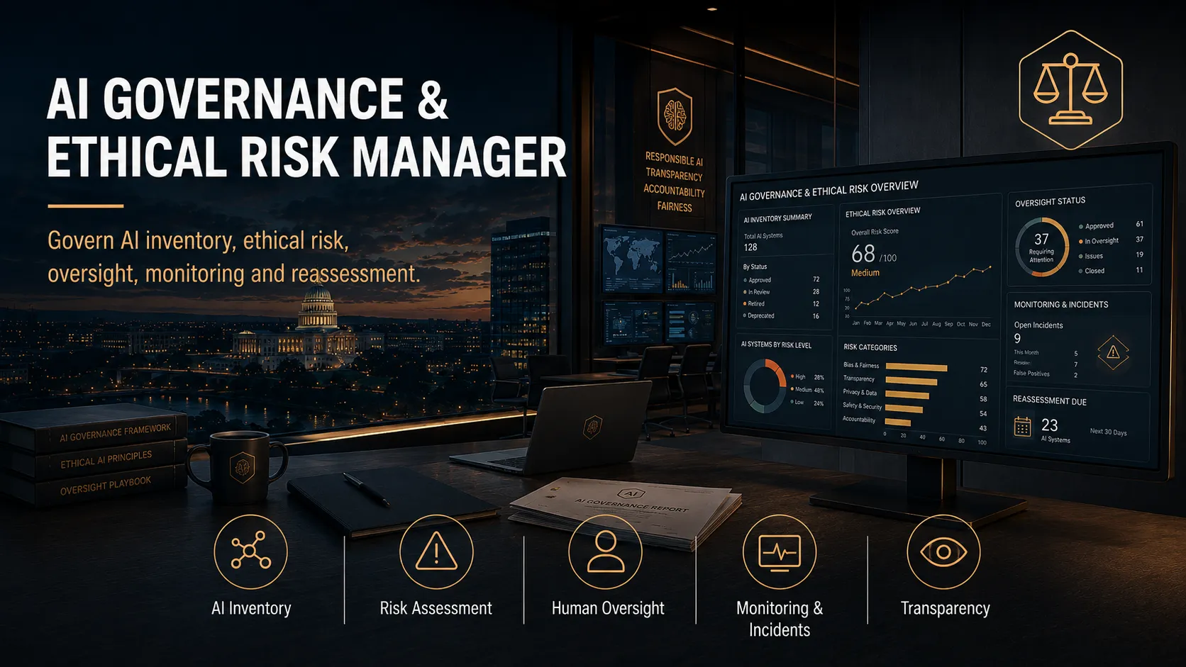 AI Governance & Ethical Risk Manager interface