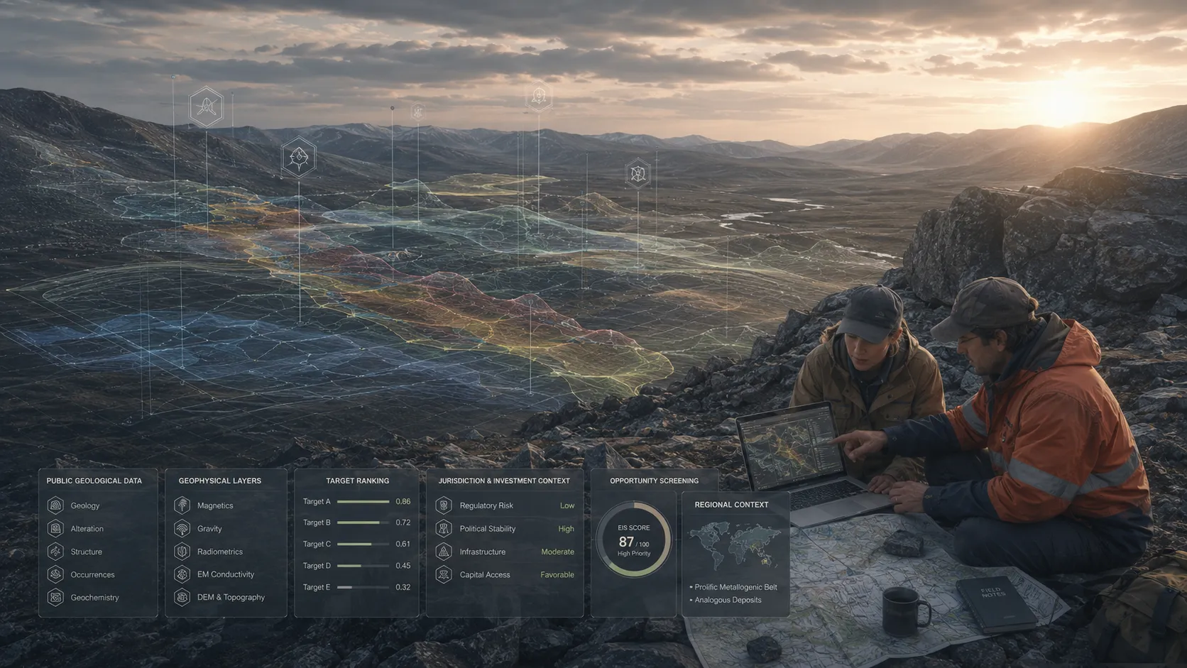 Exploration Investment Screening interface
