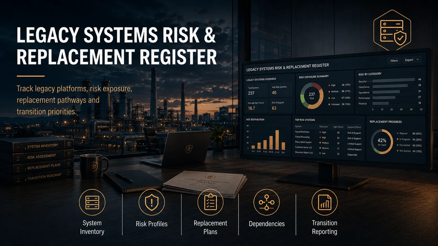 Legacy Systems Risk & Replacement Register interface
